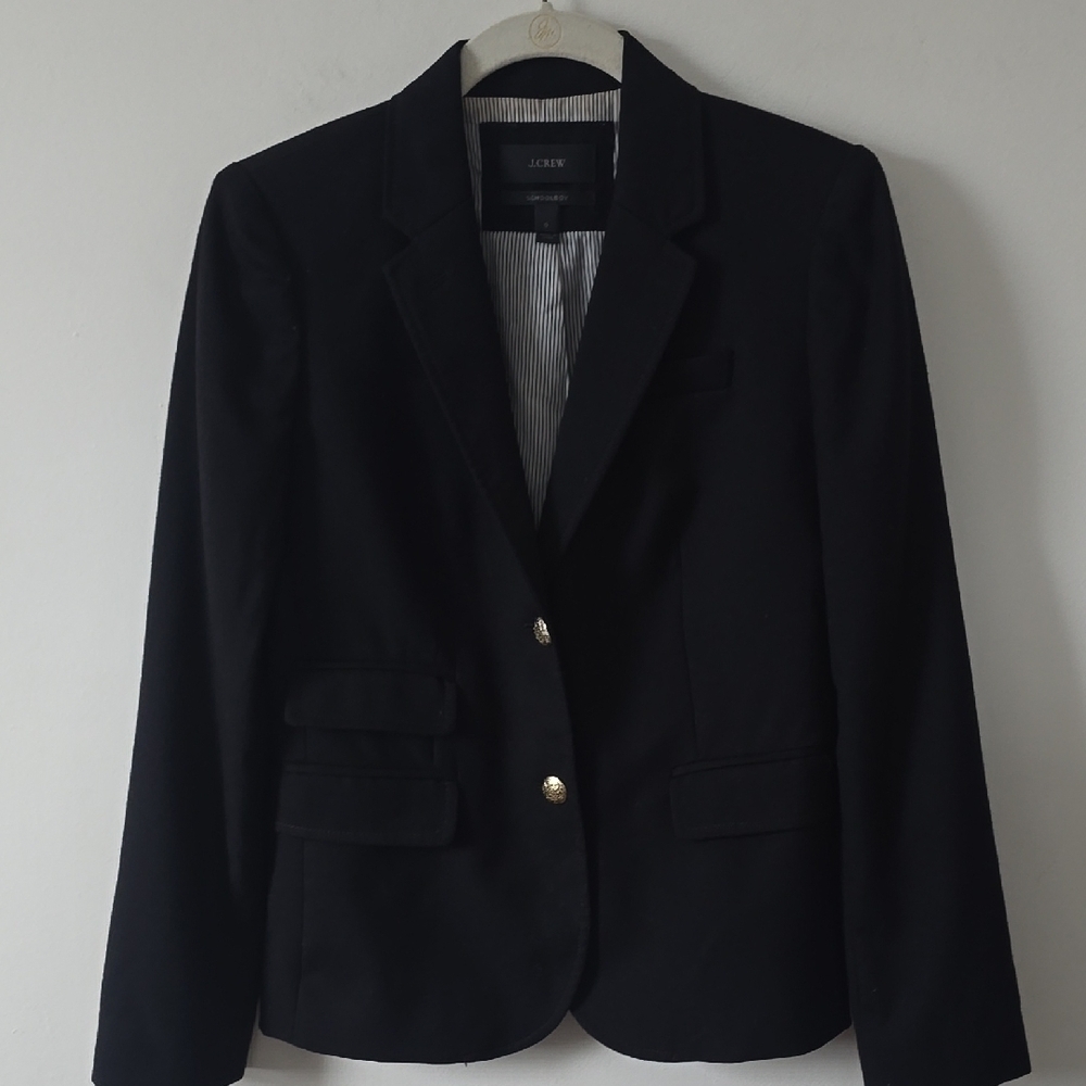J.Crew Women's Wool Schoolboy Blazer Black sz 0